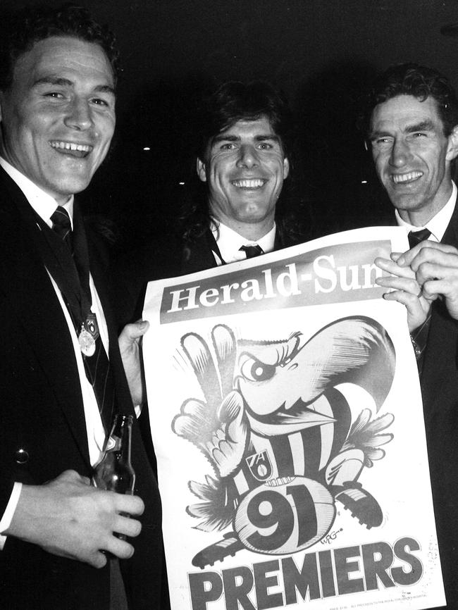 Paul Dear, Gary Ayres and Michael Tuck, in 1992. Picture: News Corp Australia