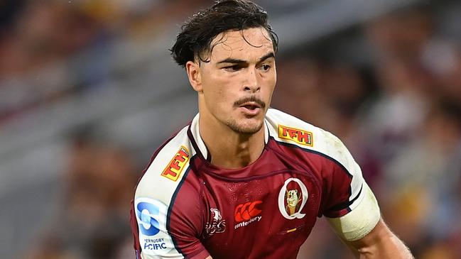 BRISBANE, AUSTRALIA - MARCH 30: Jordan Petaia of the Reds in action during the round six Super Rugby Pacific match between Queensland Reds and ACT Brumbies at Suncorp Stadium, on March 30, 2024, in Brisbane, Australia. (Photo by Albert Perez/Getty Images)