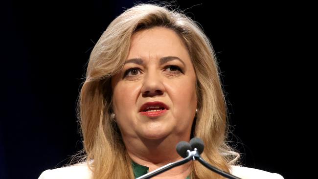 Premier Annastacia Palaszczuk, speaking at the Queensland State of the State at the Brisbane Convention and Exhibition Centre on September 28, 2022. Picture: Steve Pohlner