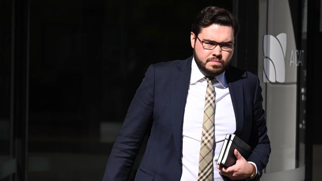 Former political staffer Bruce Lehrmann outside the ACT Civil and Administrative Tribunal in Canberra. Picture: NCA NewsWire / Martin Ollman