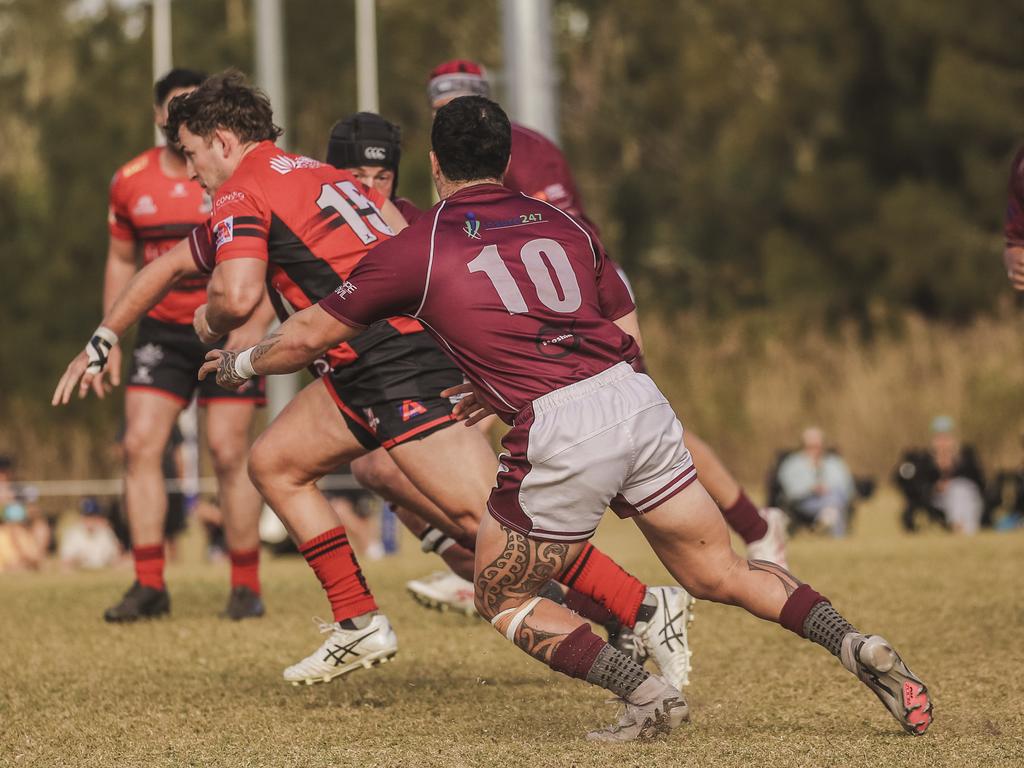 USE FOR NUMBER ONLY GCDRU major semi final between Colleges Knights and Nerang Bulls. Picture: Glenn Campbell