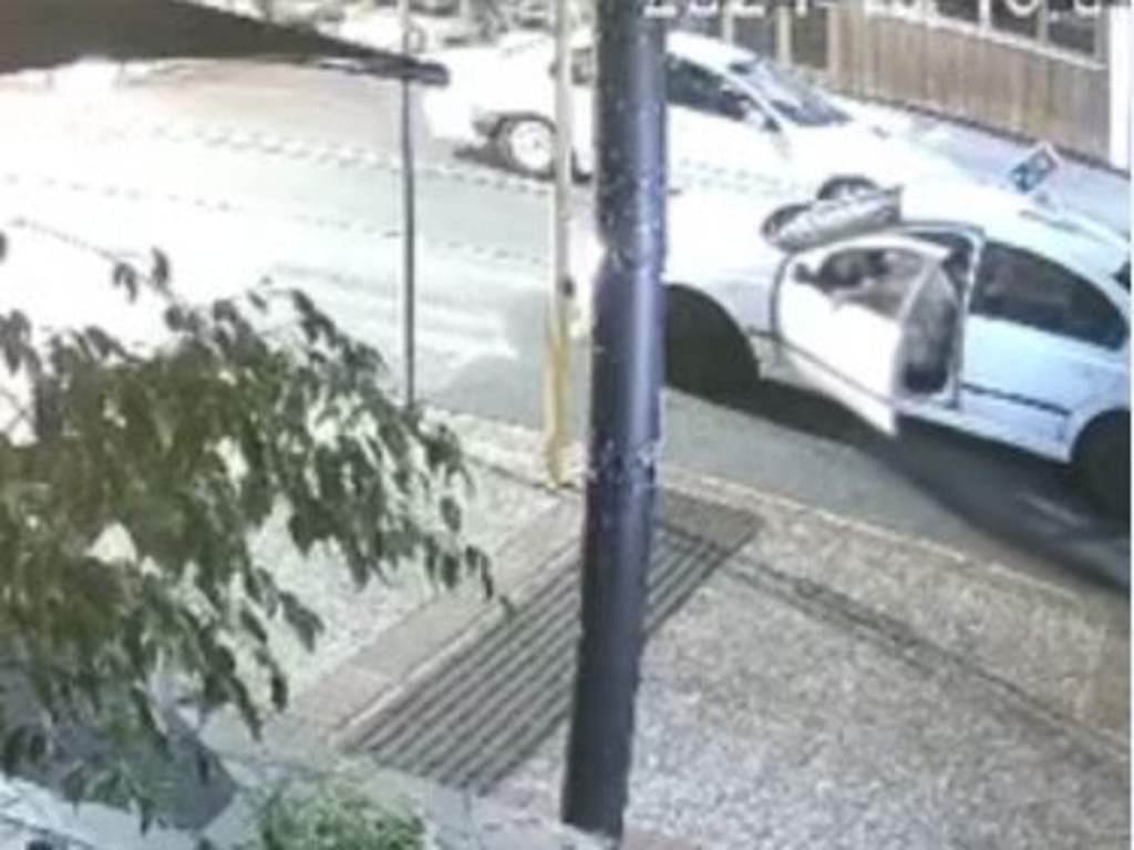 CCTV footage shows a car with a Domino’s logo on its roof driving off from the scene.