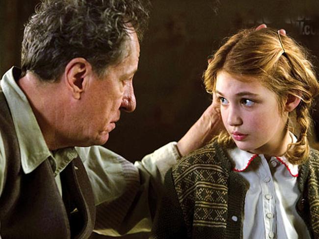 The Book Thief’s Geoffrey Rush and Sophie Nelisse.