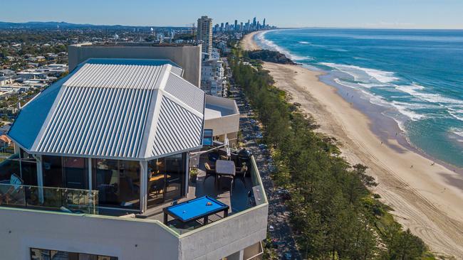 The “secret” loft is perched on top of Burleigh Esplanade Apartments.