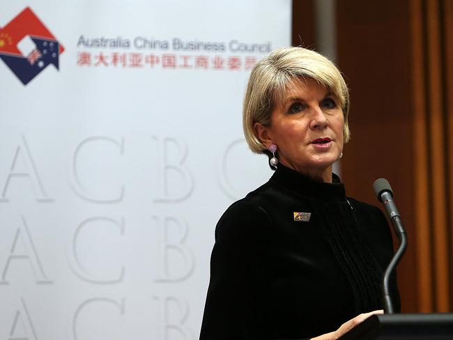 Then-foreign affairs minister Julie Bishop at the Australia China Business Council Canberra Networking Day in 2018. Picture: Kym Smith