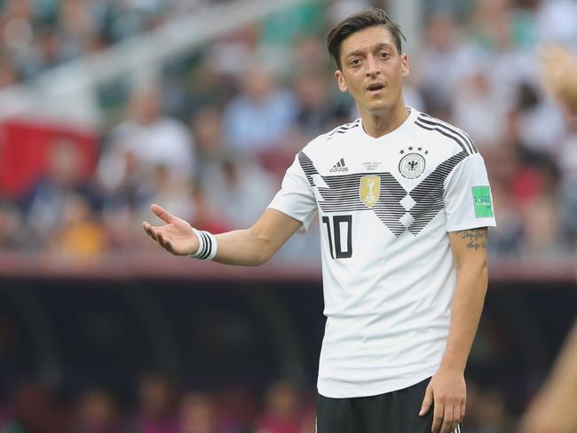 Many Aussie fans likely felt the same as Mesut Oezil of Germany during their defeat to Mexico this morning. Picture: Alexander Hassenstein