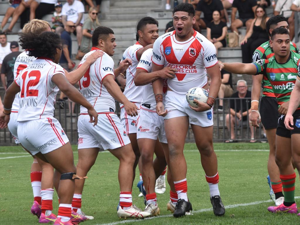 Alex Futialo scores a try. Picture: Sean Teuma