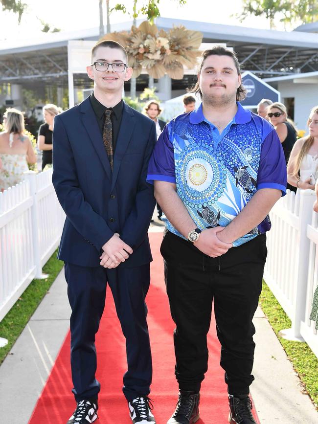 Matthew Brockie and Rylee Buckman at the 2023 Caloundra State High School Year 12 formal. Picture: Patrick Woods.