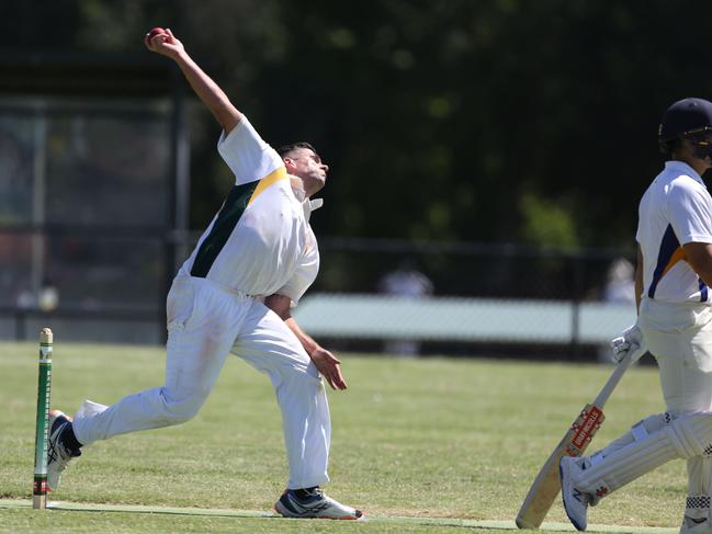 Leigh Odermatt bending his back for Blackburn North.