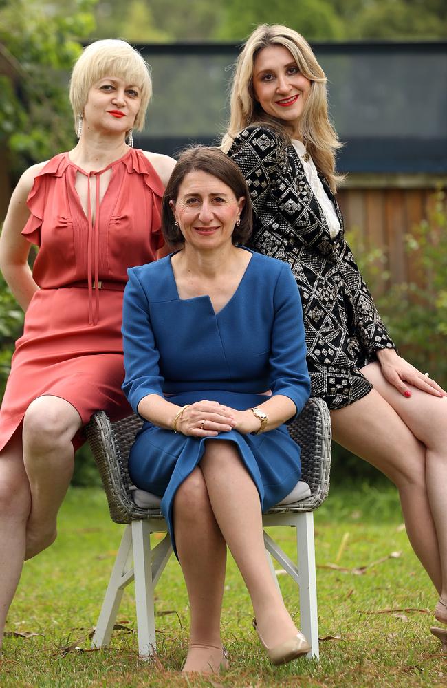 Gladys Berejiklian had not even told her sisters Rita (left) and Mary (right) about her relationship with Maguire. Picture: Sam Ruttyn