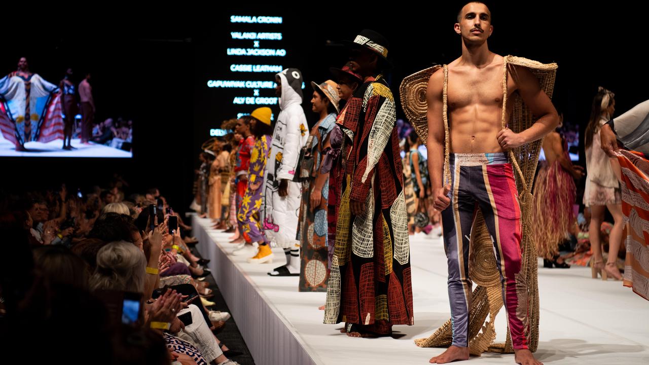 2024 Country to Couture at the Darwin Convention Centre showcases hand-designed First Nations fashion. Picture: Pema Tamang Pakhrin