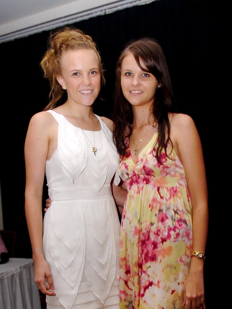 Gabby Roberts and Erin Blockery at the 2009 St John’s Catholic Senior College formal. Picture: NT NEWS