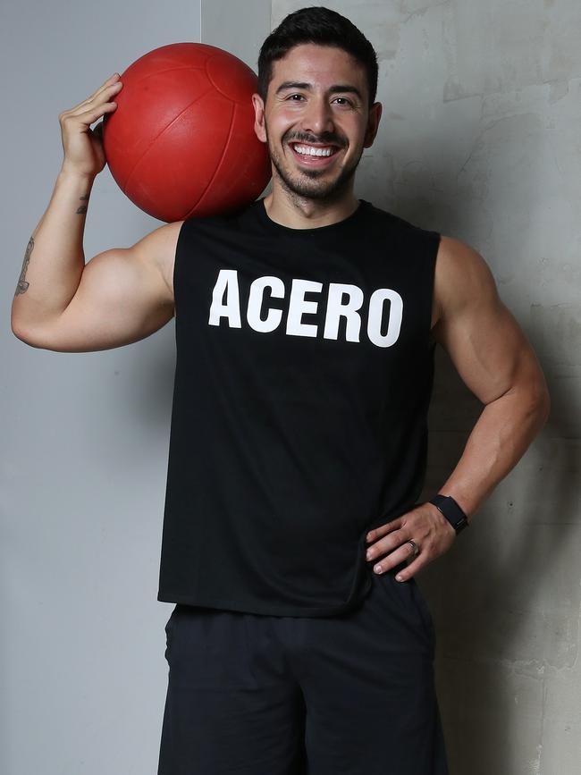 Celebrity personal trainer Jono Castano has a positive attitude to fitness. Picture: David Swift