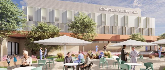 An artist’s impression of the communal courtyard at Grafton Base Hospital.