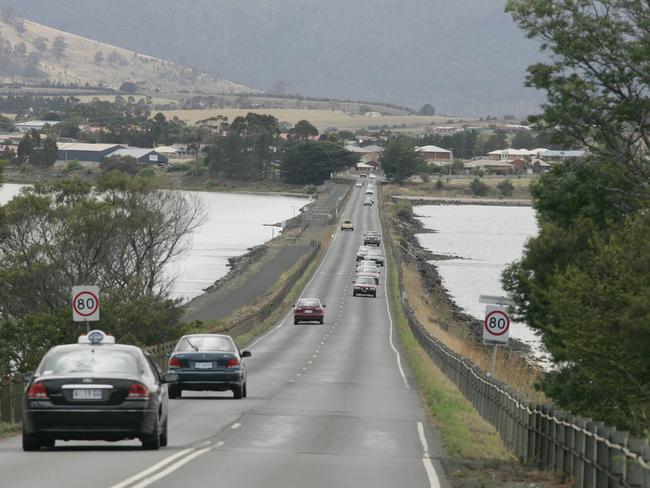 The causeway between Midway Point and Sorell.