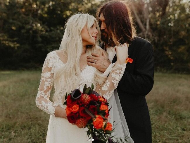 Billy Ray Cyrus and Firerose on their wedding day in 2023. Picture: Supplied