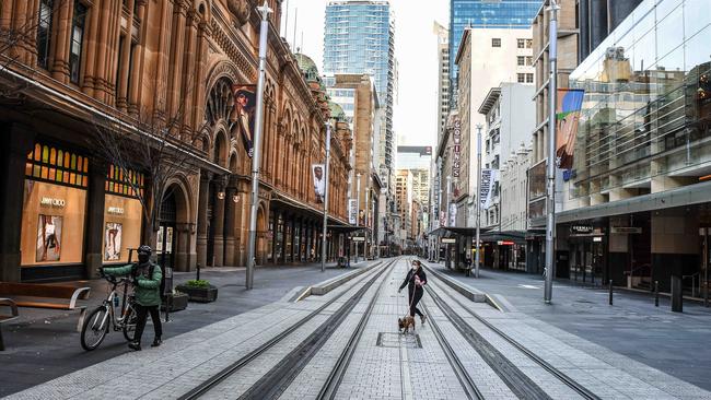 Sydney becomes a ghost town on the first day of a widespread two-week lockdown. Picture: NCA NewsWire/Flavio Brancaleone