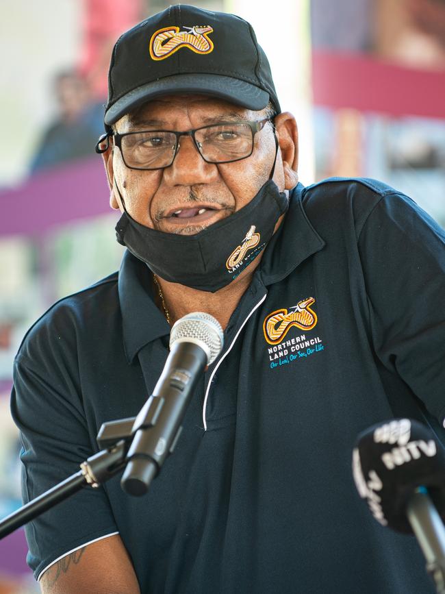 NLC Chair Samuel Bush-Blana at the Mataranka cermony