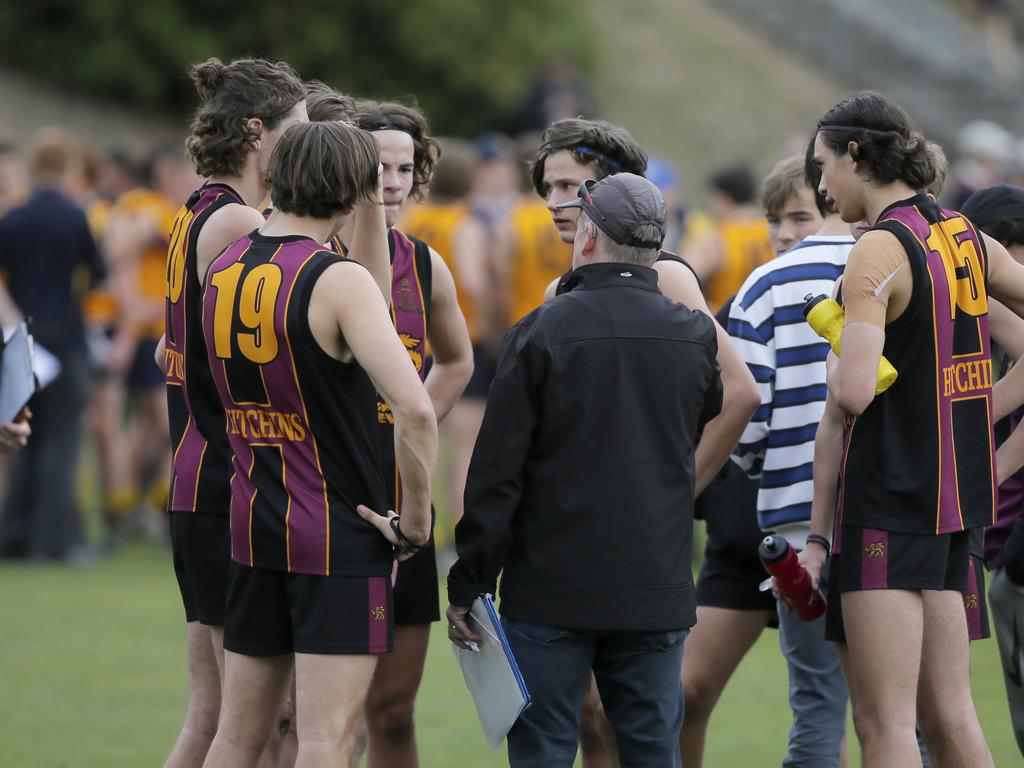 Hutchins 1st XVIII versus Scotch Oakburn in the Sports Association of Independent Schools Australian Rules grand final. Picture. PATRICK GEE