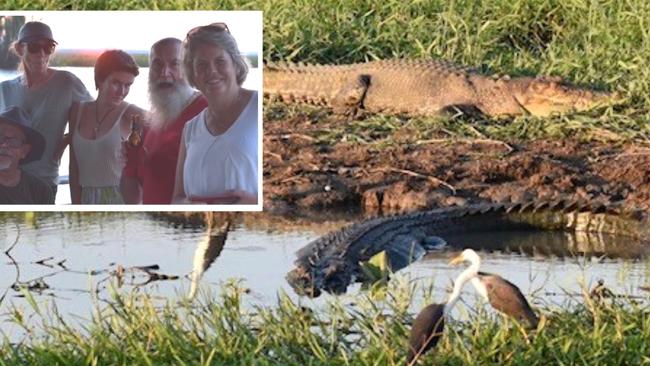 ‘They circled us’: Tourists rescued after boat gets bogged on bank of river full of crocs