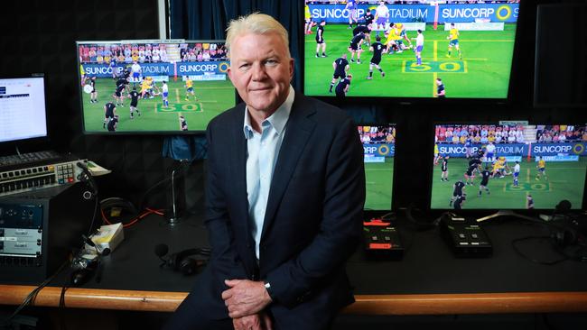 Veteran sports caster Greg Clark at Fox Sports studios in Sydney. He will call his final game for Fox Sports this weekend. Picture: John Feder