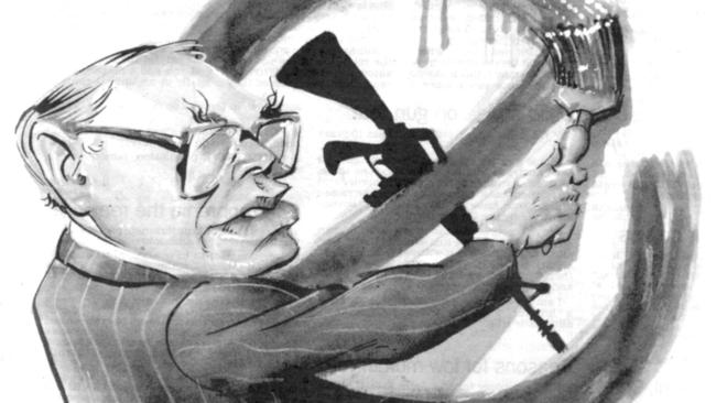 Caricature were created of the former Australian Prime Minister in opposition to his gun laws.