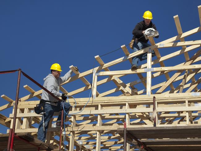 Courier-Mail, Home, May 6, Master Builders feature - QMBA - Project bank accounts.Construction Men Framing New Building