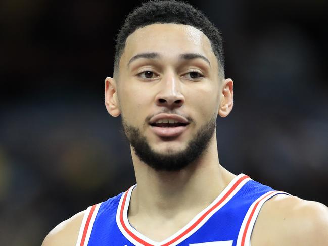 INDIANAPOLIS, INDIANA - DECEMBER 31:   Ben Simmons #25 of the Philadelphia 76ers against the Indiana Pacers at Bankers Life Fieldhouse on December 31, 2019 in Indianapolis, Indiana.     NOTE TO USER: User expressly acknowledges and agrees that, by downloading and or using this photograph, User is consenting to the terms and conditions of the Getty Images License Agreement. (Photo by Andy Lyons/Getty Images)