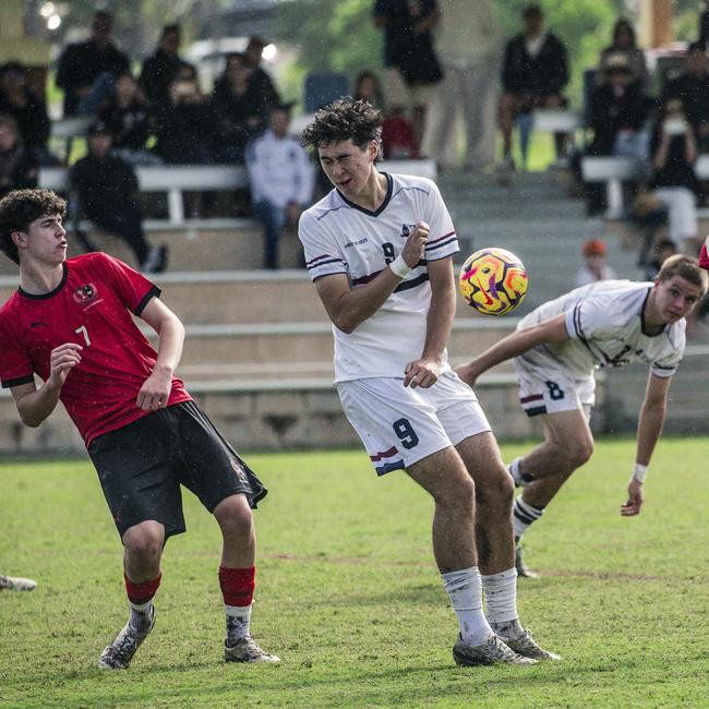 GPS Football as TSS V Gregory Terrace on the Village Green, Southport. Picture: Glenn Campbell