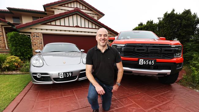 Shane Moore of Albany Creek has multiple cars with Q plates. Picture: Tara Croser.