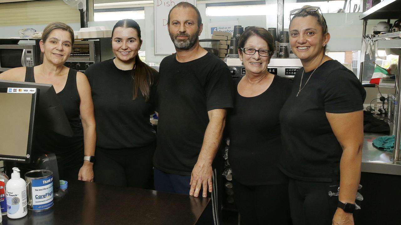 Nicky Molluso, Josephine Molluso, Joe Molluso, Vicki Buttigieg and Katrina Stevens. Picture: John Appleyard