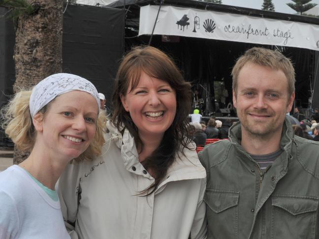 Chantelle Phipps, of Manly, with Abbie and Adam Hartland of Balgowlah at the Manly Jazz Festival in 2008. Picture: Martin Lange