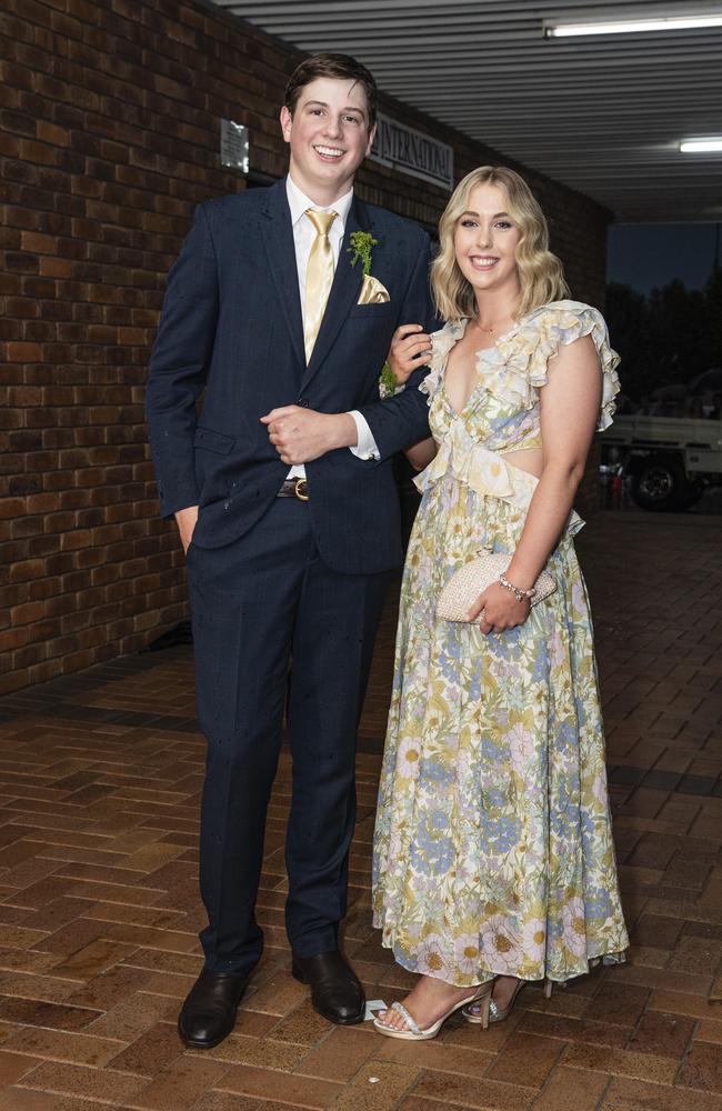 Curtis Cameron and partner Clare Hogan at Toowoomba Grammar School formal at Rumours International, Wednesday, November 13, 2024. Picture: Kevin Farmer