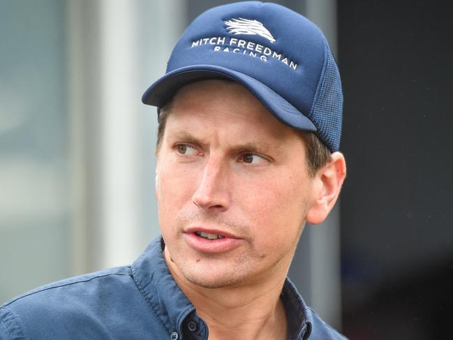 Mitchell Freedman after Attrition won the Harvest HR Handicap at Geelong Racecourse on January 29, 2023 in Geelong, Australia. (Photo by Reg Ryan/Racing Photos via Getty Images)