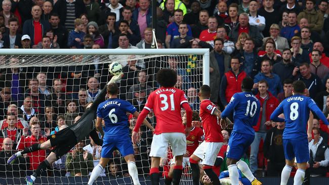 David De Gea secured the points for Manchester United with this superb save.