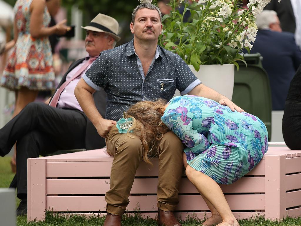 MELBOURNE, AUSTRALIA - NOVEMBER 06: Racegoers begin to make their way home following Melbourne Cup Day at Flemington Racecourse on November 6, 2018 in Melbourne, Australia. (Photo by Scott Barbour/Getty Images)