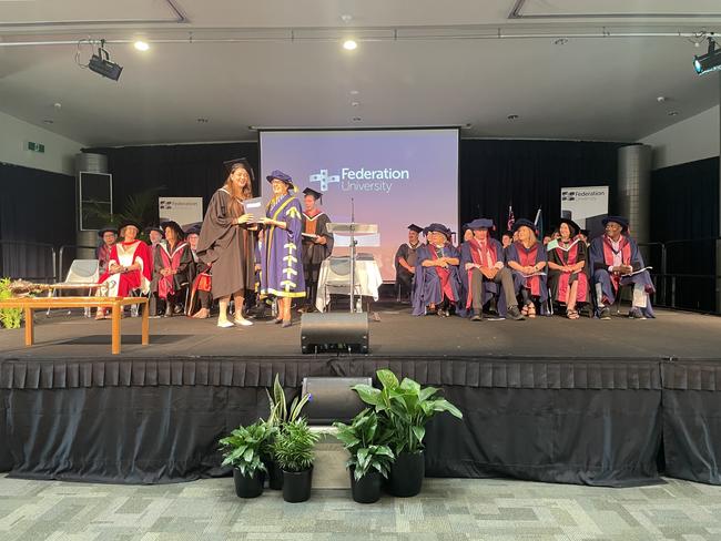 CEREMONY: The Federation University Churchill Campus graduations on Tuesday, March 25, 2025. Picture: Jack Colantuono