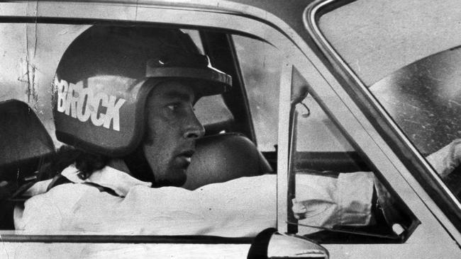 Peter Brock shows the concentration that won him the 402km main race at Sandown.