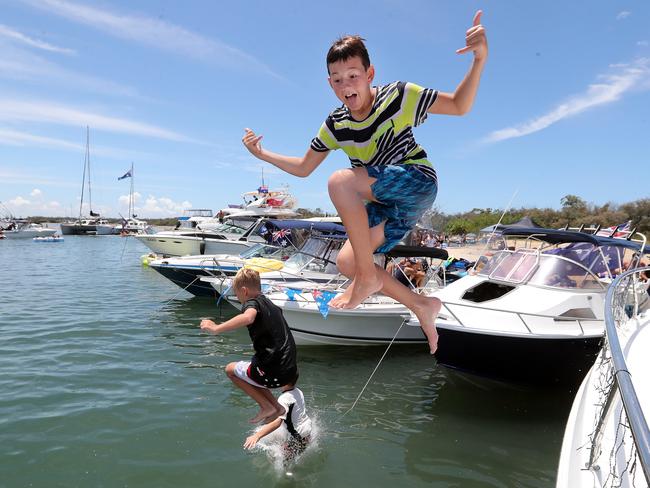 Australia Day on the Broadwater. Photo at Wavebreak Island of Cameron Cox (11). Photo by Richard Gosling