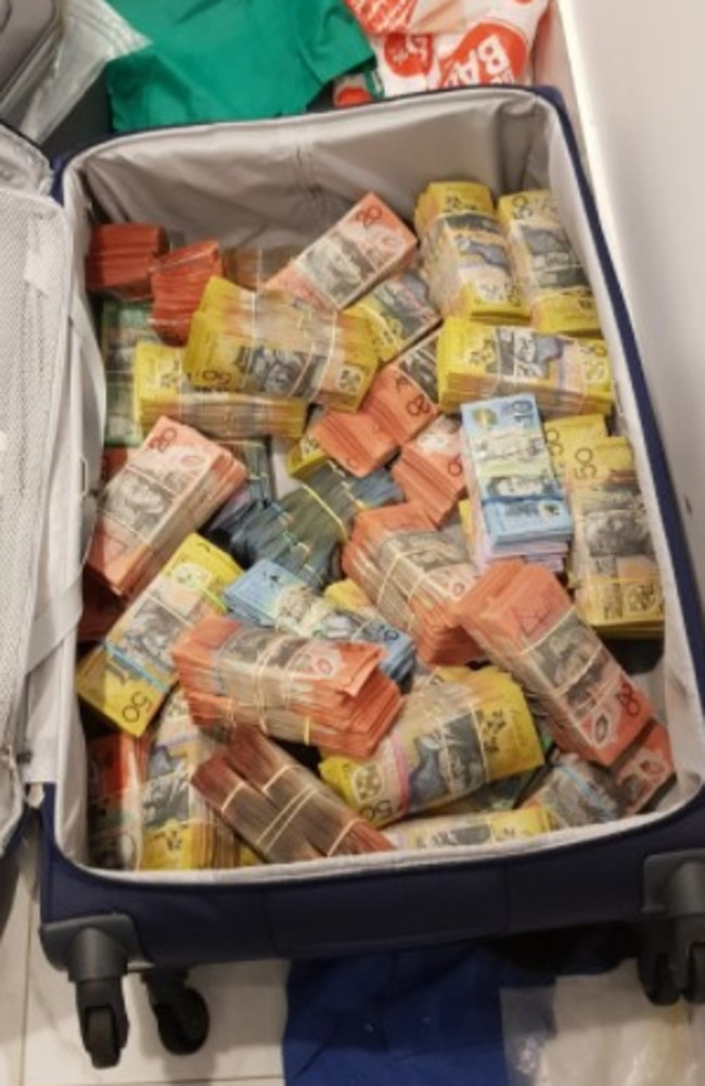 Police found more than $1.5m cash and more than 40kg of various drugs in Neil Leslie Freemantle's New Farm residence during a raid in 2018.