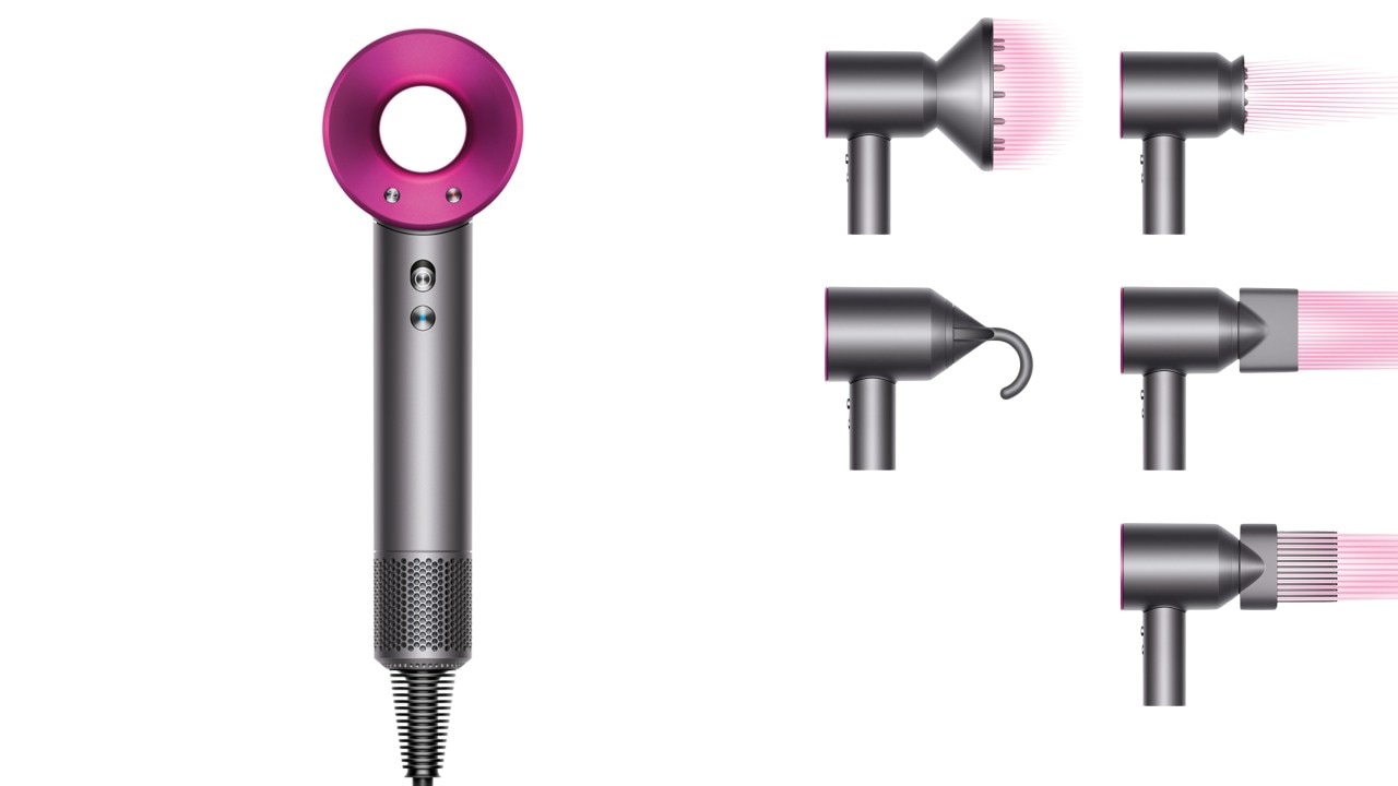 The Dyson Supersonic Hair Dryer could be the best hair dryer for all the attachments to make hair smooth, or make natural curls shine. Image: Dyson