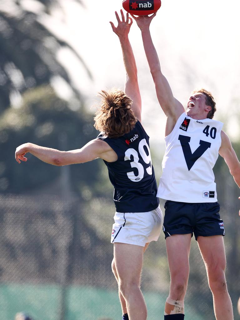 Toby Conway is the standout ruckman besides Mac Andrew. Picture: Michael Klein