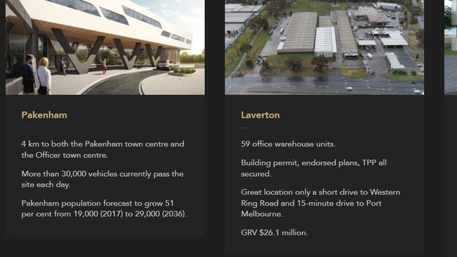 Property developments showcased on the REMI Capital website. Picture: REMI Capital