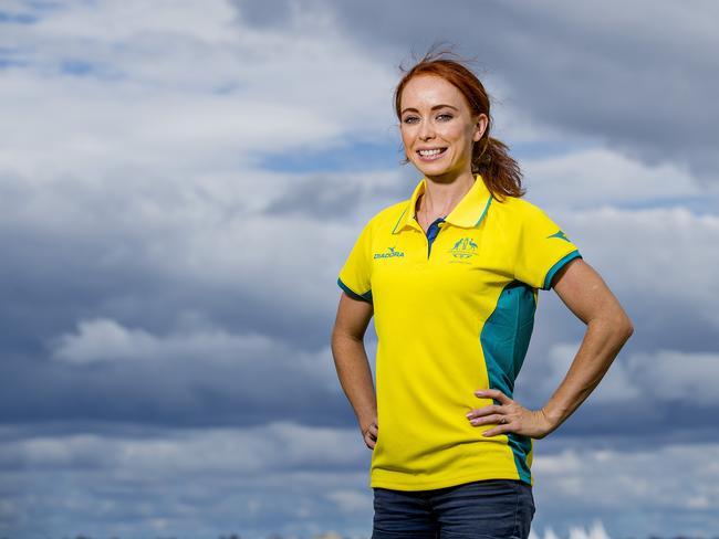 Charlotte McShane is one of the Australian Commonwealth Games triathlon team members, at the Broadwater Parklands on Friday.  Picture: Jerad Williams