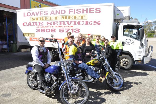 The team at Loaves and Fishes Street Meet Care Services at their new depot in South St. Picture: Chris Calcino