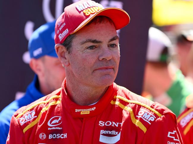 BATHURST, AUSTRALIA - OCTOBER 08: Craig Lowndes, driver of the Triple Eight Race Engineering Chevrolet Camaro looks on ahead of the Bathurst 1000, part of the 2023 Supercars Championship Series at Mount Panorama on October 08, 2023 in Bathurst, Australia. (Photo by Morgan Hancock/Getty Images)
