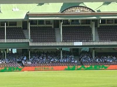 Police gather inside the SCG ahead of the protest across Sydney later today.