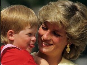 Princess Diana with Prince Harry. Picture: Getty Images