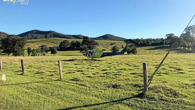 LIFELIGHT: A man in his seventies was airlifted to hospital by RACQ LifeFlight Rescue helicopter yesterday afternoon after he fell from a horse.