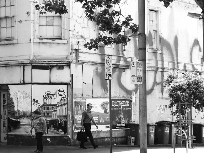 My Day on Instagram. Bourke Street, Melbourne. When photographing a street scene wait until a person walks past, they can add an extra layer to the scene. Black and white can give photos a timeless quality. Picture: Josie Hayden